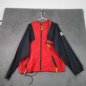 Vintage Marlboro Adventure Team Jacket Mens Large Red Hooded Windbreaker 90s